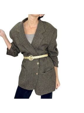 Vintage union made Saddleworth wool blend plaid blazer 50R